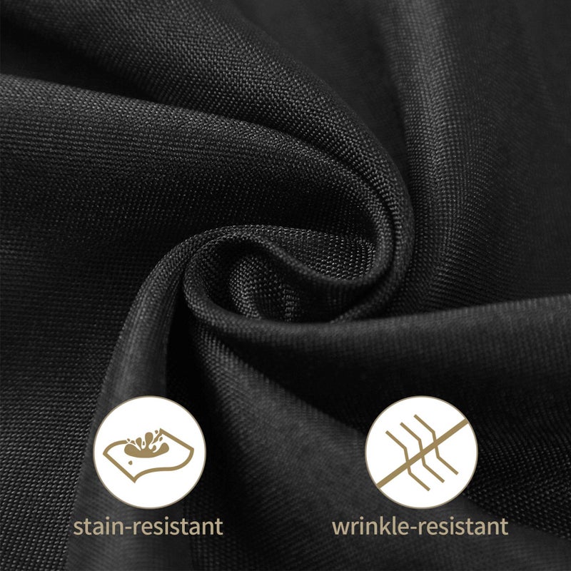 Ascoza 2pack 90x156 Inch Black Rectangular Tablecloth 8 Feet Table Cloth in Polyester Fabric for Wedding/Banquet/Restaurant/Parties - Image 4